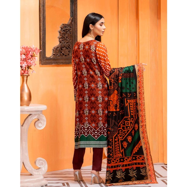 Brown Unstitched - 3 PCs Inaya Lawn Suit for Women